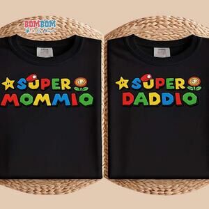 Super Mommio Daddio Embroidered Sweatshirt, Mario Mother